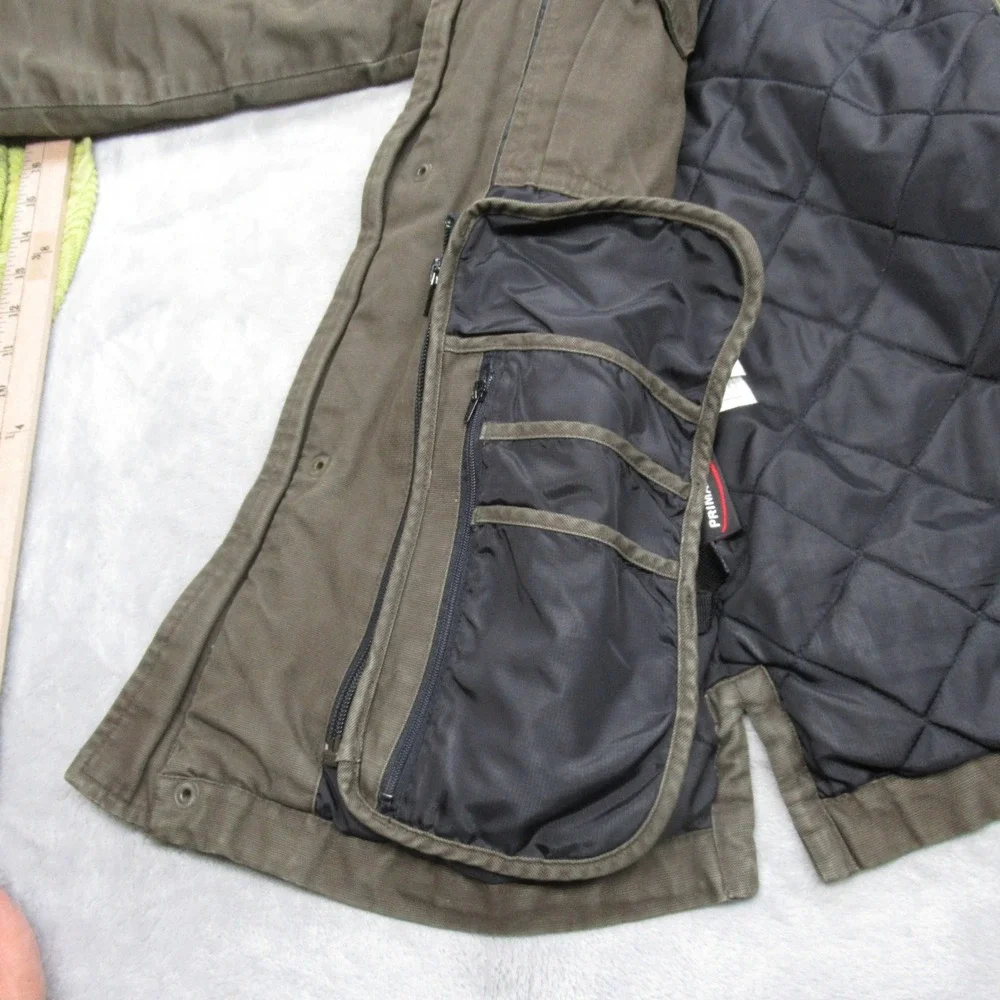 Eddie Bauer Field Jacket Mens Small Green Canvas Quilted Removable Utility Panel - Picture 12 of 16